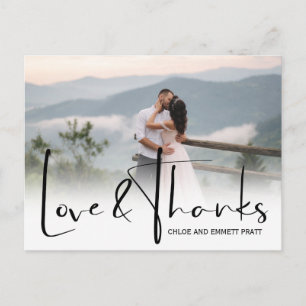 Postal Guión de moda Dos Bodas de fotos Gracias