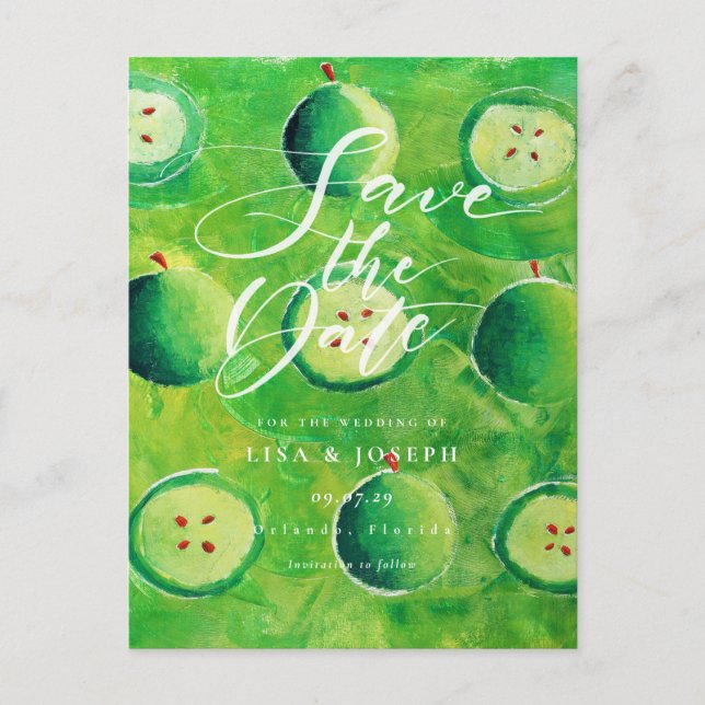 Postal Guión de país de Apple Orchard Guardar fecha (Anverso)