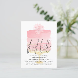 Postal Guión de pastel rosado Superposición de la invitac
