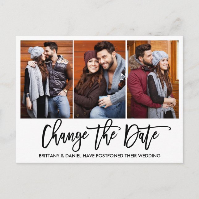 Postal Guión De Pincel 3 Foto Cambiar La Foto De Fecha (Anverso)