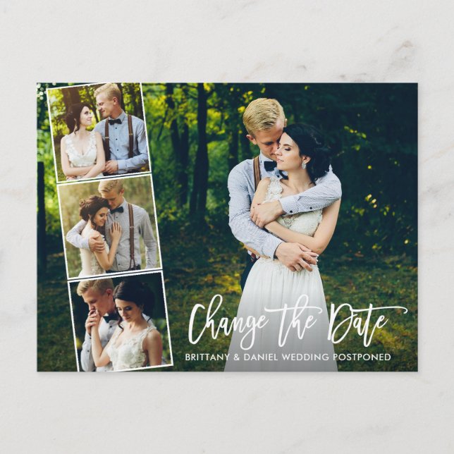 Postal Guión De Pincel 4 Foto Cambiar La Fecha (Anverso)