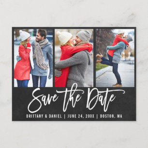 Postal Guión De Pincel De Cartón 3 Foto Guardar La Fecha