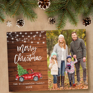 Postal Guión de pincel de madera ilumina a Navidades de c