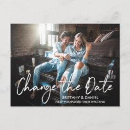 Postal Guión de pincel escrito a mano Cambiar la foto de