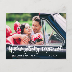 Postal Guión de pincel Guardar la fecha en que nos casamo