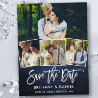 Guión De Pincel Madera Azul Guardar La Foto Fecha 