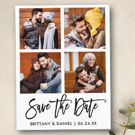 Postal Guión De Pincel Moderno Guardar El Collage de foto