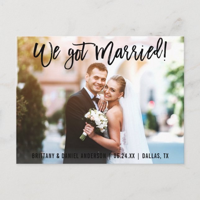 Postal Guión De Pincel: Tenemos Foto De Pareja Casada (Anverso)