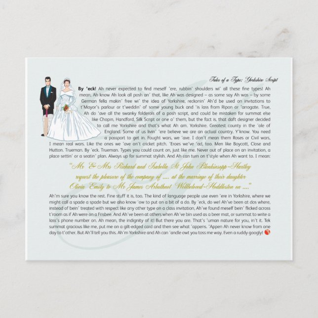 Postal Guión de Yorkshire (Anverso)