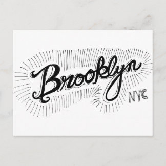 Postal Guión dibujado por Hand en Brooklyn NYC
