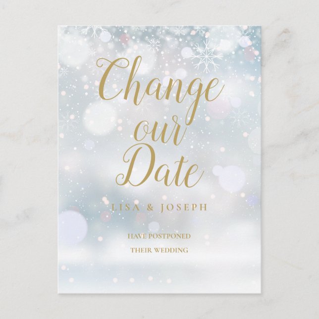 Postal Guión dorado cambia la fecha del evento de inviern (Anverso)