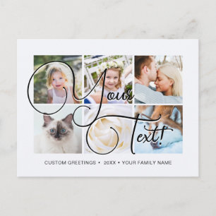 Postal Guión Elagant Personalizado 6 fotos Universal