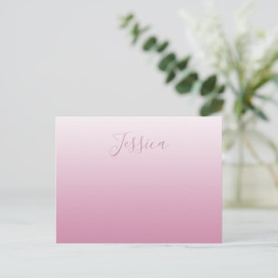 Postal Guión elegante y ombre rosa editable (cualquier co