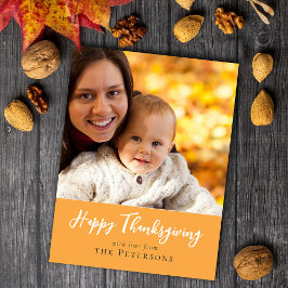 Postal Guión feliz de fotografía de la familia de Acción 