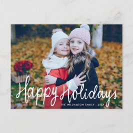 Postal Guión feliz para las vacaciones sobreponer la tarj