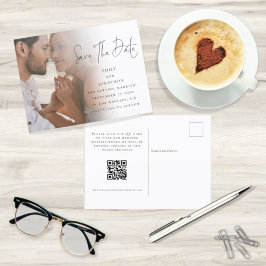 Postal Guión fotográfico moderno Boda de código QR Guarda
