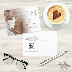 Postal Guión fotográfico moderno Boda de código QR Guarda