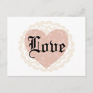 Postal Guión gótico Amor con corazón
