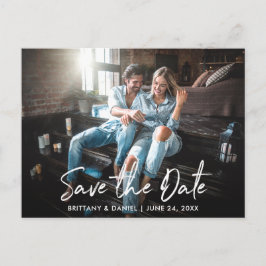 Postal Guión manuscrito moderno Guardar la foto de la fec