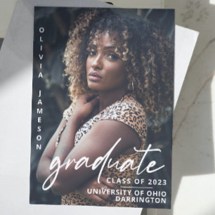 Postal Guión manuscrito moderno para graduados   Foto
