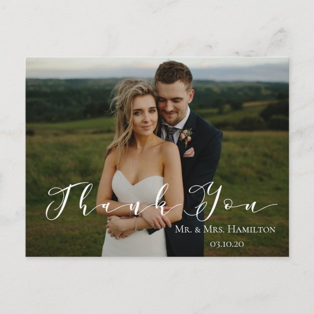 Postal Guión moderno 2-Foto Gracias Postcard (Anverso)