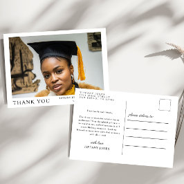Postal Guión Moderno 3 Fotos Agradecimiento de Graduación