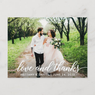 Postal Guión moderno Amor y agradecimiento Foto de boda W
