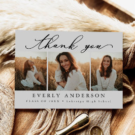 Postal Guión moderno foto graduación agradecimiento