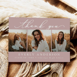 Postal Guión moderno foto graduación agradecimiento