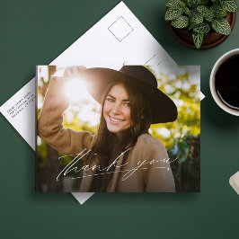 Postal Guión moderno graduación de una foto gracias