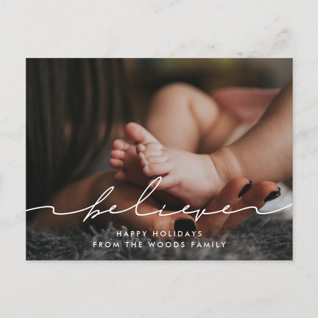 Postal Guión moderno manuscrito Fotos de creencia (Anverso)