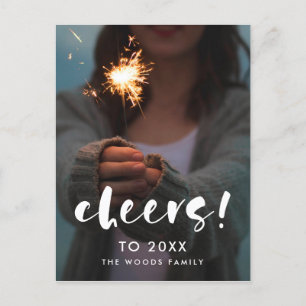 Postal Guión moderno Saluda la foto de Año Nuevo 2026