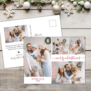 Postal Guión rojo moderno 5 Foto de varios Navidades