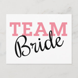 Postal Guión rosado de Team Bride