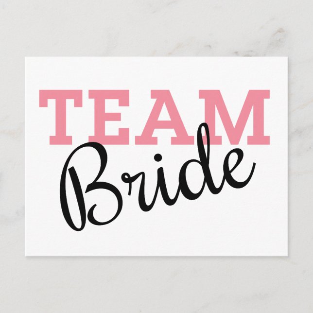 Postal Guión rosado de Team Bride (Anverso)