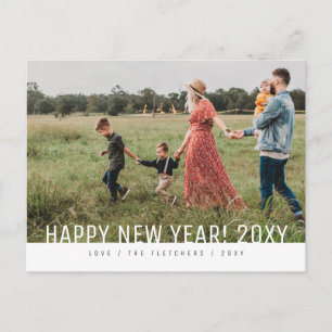 Postal Guión simple en negrita Feliz Año Nuevo