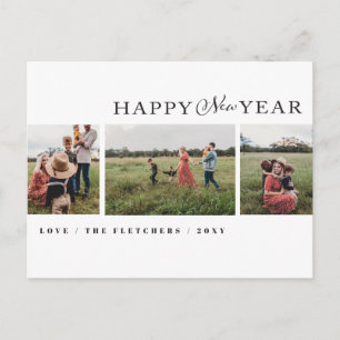 Postal Guión simple Feliz Año Nuevo Festín