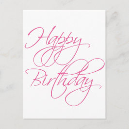 Postal Guión simple Pink Happy Birday