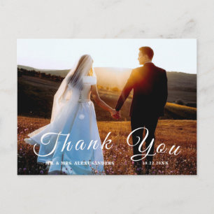 Postal Guión Simple y Elegante Foto Personalizada Agradec