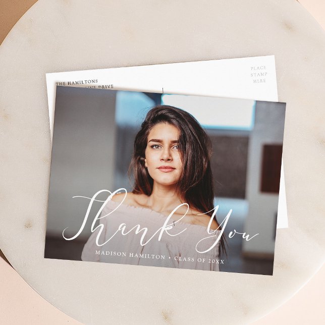 Postal Guión trascendental Foto Graduación Agradecimiento (Subido por el creador)