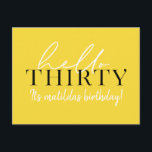 Postal Guión y cumpleaños geométrico 30<br><div class="desc">Guión moderno y invitación geométrica de 30 años. Patrón de fondo geométrico moderno. Parte de una colección. Se puede cambiar el color.</div>