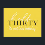 Postal Guión y cumpleaños geométrico 30<br><div class="desc">Guión moderno y invitación geométrica de 30 años. Patrón de fondo geométrico moderno. Parte de una colección. Se puede cambiar el color.</div>