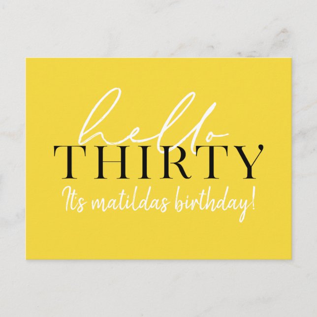 Postal Guión y cumpleaños geométrico 30 (Anverso)