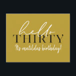 Postal Guión y cumpleaños geométrico 30<br><div class="desc">Guión moderno y invitación geométrica de 30 años. Patrón de fondo geométrico moderno. Parte de una colección. Se puede cambiar el color.</div>