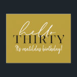 Postal Guión y cumpleaños geométrico 30<br><div class="desc">Guión moderno y invitación geométrica de 30 años. Patrón de fondo geométrico moderno. Parte de una colección. Se puede cambiar el color.</div>