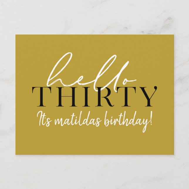 Postal Guión y cumpleaños geométrico 30 (Anverso)