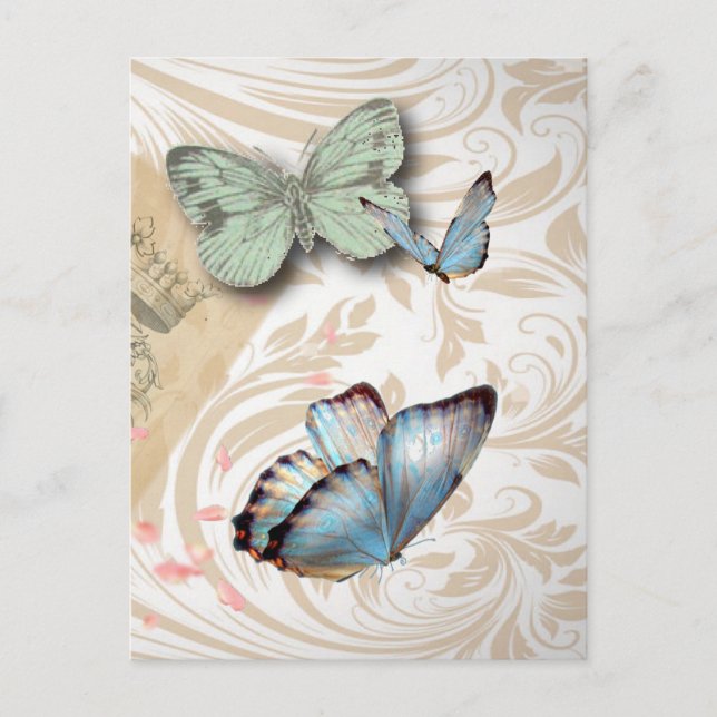 Postal guiones de postmark mariposa Paris Effiel Tower (Anverso)