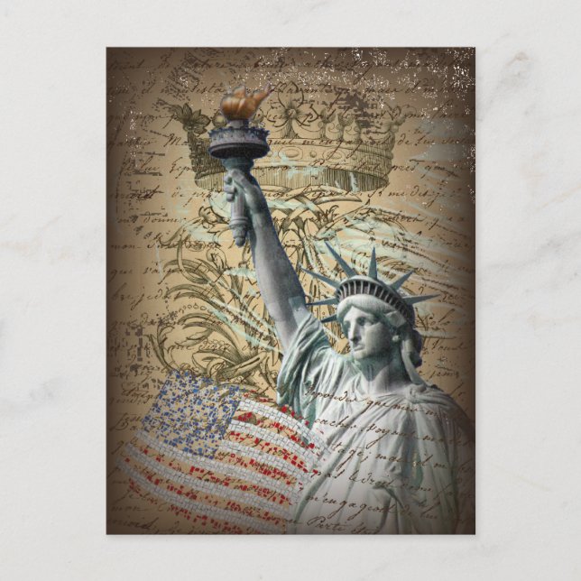 Postal Guiones Estatua Patriótica de Nueva York (Anverso)