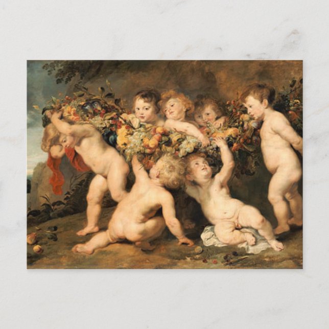 Postal Guirnalda de frutas - Rubens (Anverso)