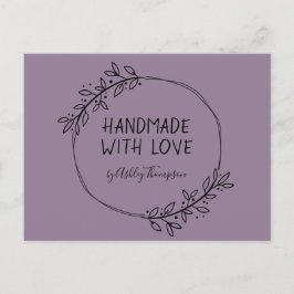 Postal Guirnalda de Verdor Hecha a Mano Púrpura Terroso